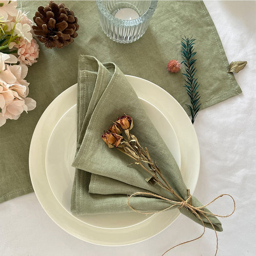 Planet Gates 40cm*40cm / Green 6pcs Plain Napkin Cloth, Absorbent Skin-Friendly Polyester Napkins, Home Kitchen Dining Table Decor, Hotel Mouth Cloth, Wipe Cup Cloth, Wine Absorbent, Restaurant Towel