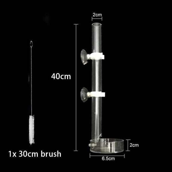 Planet Gates 40cm Acrylic Aquarium Feeder Tube Dish Transparent Fish Tank Shrimp Snail Shrimp Food Feeding Bowl Aquarium Feeding Accessories