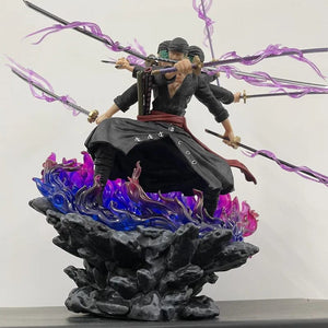 Planet Gates 40cm Anime One Piece Zoro Figure Wano Onigashima 9 Swords Style Action Figurine PVC Statue Model Collectible Decoration Toy Gift
