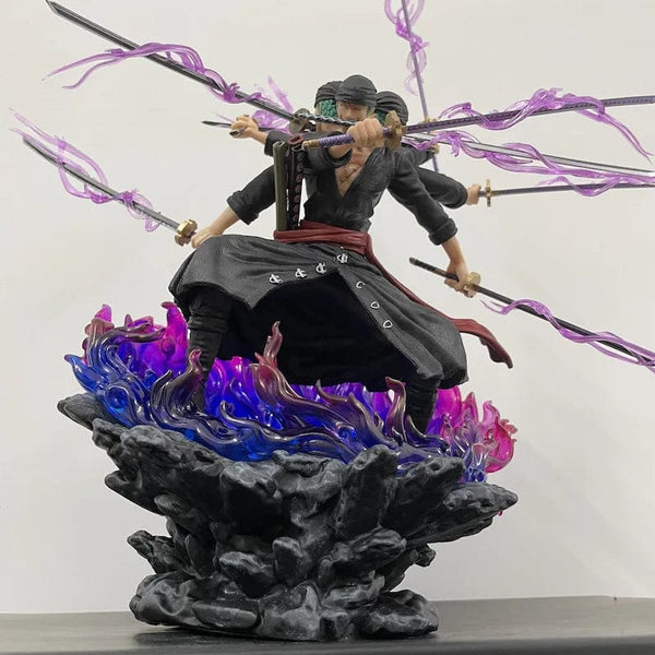 Planet Gates 40cm Anime One Piece Zoro Figure Wano Onigashima 9 Swords Style Action Figurine PVC Statue Model Collectible Decoration Toy Gift