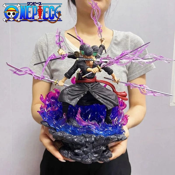Planet Gates 40cm Anime One Piece Zoro Figure Wano Onigashima 9 Swords Style Action Figurine PVC Statue Model Collectible Decoration Toy Gift