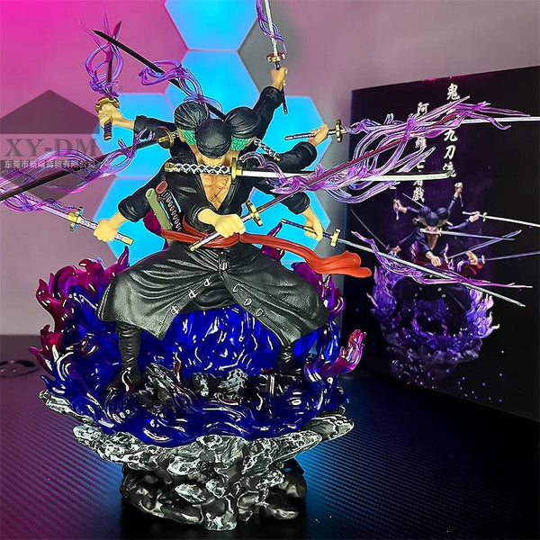 Planet Gates 40cm Anime One Piece Zoro Figure Wano Onigashima 9 Swords Style Action Figurine PVC Statue Model Collectible Decoration Toy Gift