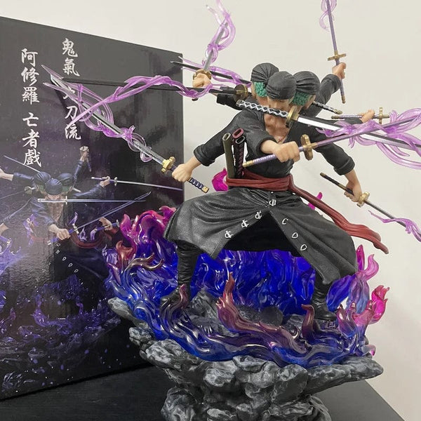 Planet Gates 40cm Anime One Piece Zoro Figure Wano Onigashima 9 Swords Style Action Figurine PVC Statue Model Collectible Decoration Toy Gift