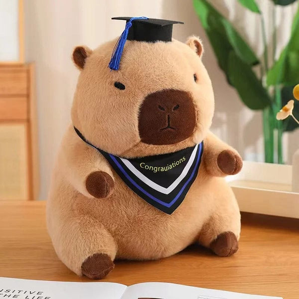 Planet Gates 40cm Blue Bib Graduate Plush Dolls Doctor Capybara Owl Bear Plush Toy Cute Stuffed Animal Toy Doll Soft Cartoon Pillow Graduation Gift
