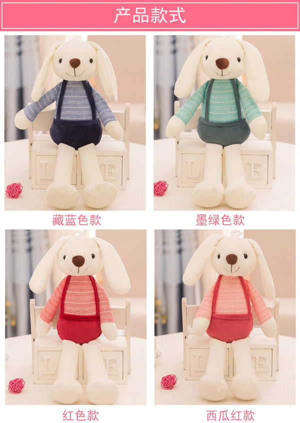 Planet Gates 40cm Candy Color Long-eared Rabbit Plush Toy Dressed Small White Rabbit Can Be Hung On The Wall To Sleep To Soothe Birthday Gift