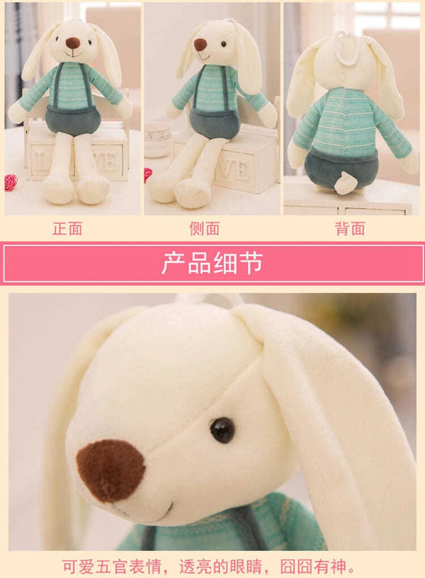 Planet Gates 40cm Candy Color Long-eared Rabbit Plush Toy Dressed Small White Rabbit Can Be Hung On The Wall To Sleep To Soothe Birthday Gift