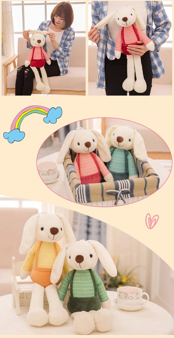 Planet Gates 40cm Candy Color Long-eared Rabbit Plush Toy Dressed Small White Rabbit Can Be Hung On The Wall To Sleep To Soothe Birthday Gift