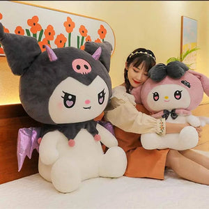 Planet Gates 40CM Cute Sanrio Plushie Doll Cartoon Kuromi Stuffed Plush Doll Melody Plush Toys Pillow Room Decoration Children Birthday Gifts