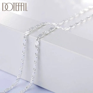 Planet Gates 40cm DOTEFFIL 925 Sterling Silver 16/18/20/22/24/26/28/30 Inch 2mm Charm Chain Necklace For Women Man Fashion Wedding Party Jewelry