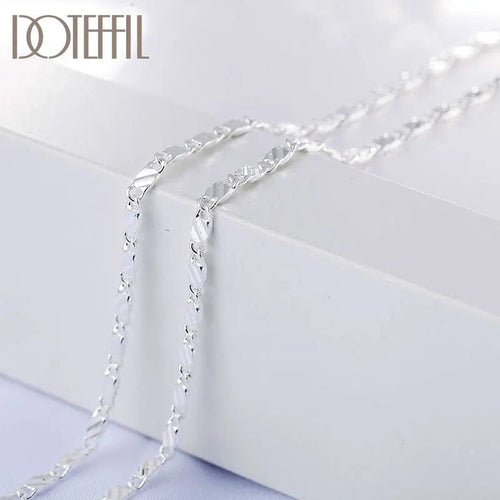 Planet Gates 40cm DOTEFFIL 925 Sterling Silver 16/18/20/22/24/26/28/30 Inch 2mm Charm Chain Necklace For Women Man Fashion Wedding Party Jewelry