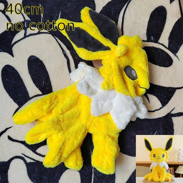 Planet Gates 40cm Jolteon Huge Vaporeon Pokemon Jolteon Anime Plush Toys Big Pokémon Plushie Kawaii Semi-finished Leather Holster Pillow Gift for Children