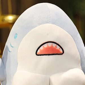 Planet Gates 40CM Muscle Shark Plush Doll Cute Worked Out Shark Stuffed Cartoon Toys Strong Animal Pillow For Girl Boyfriend Gifts