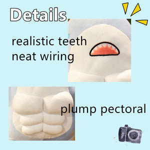 Planet Gates 40CM Muscle Shark Plush Doll Cute Worked Out Shark Stuffed Cartoon Toys Strong Animal Pillow For Girl Boyfriend Gifts