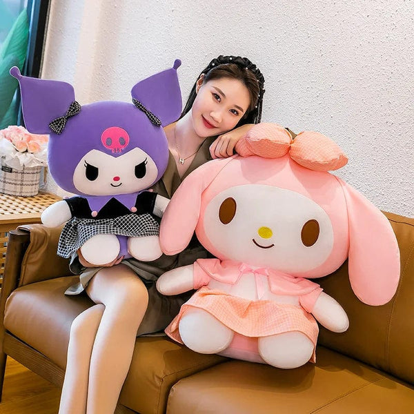 Planet Gates 40cm Sanrio Kuromi Doll Plush Toy Cartoon Melody Doll Pillow Gift Children's Room Decoration Plushie Dolls Gifts for Kids