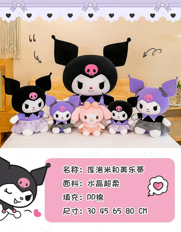 Planet Gates 40cm Sanrio Kuromi Doll Plush Toy Cartoon Melody Doll Pillow Gift Children's Room Decoration Plushie Dolls Gifts for Kids