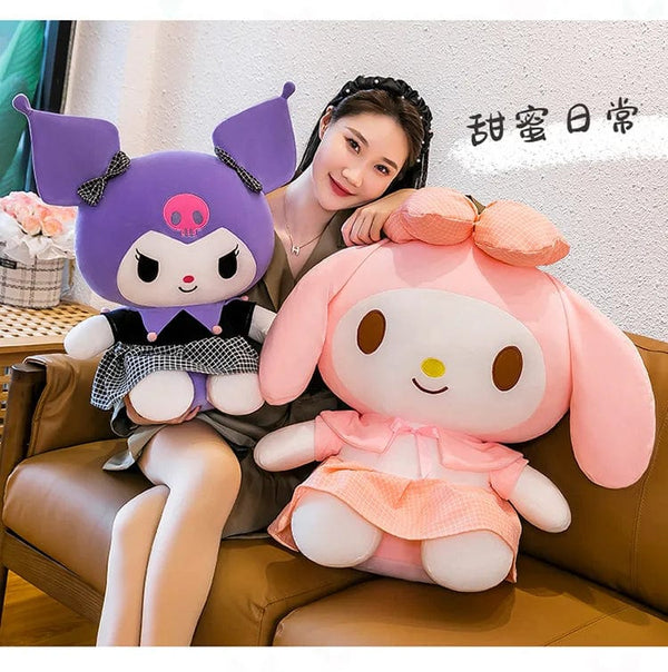 Planet Gates 40cm Sanrio Kuromi Doll Plush Toy Cartoon Melody Doll Pillow Gift Children's Room Decoration Plushie Dolls Gifts for Kids