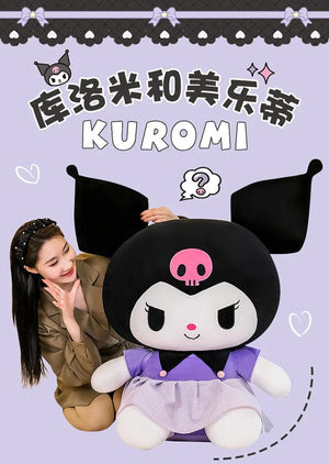 Planet Gates 40cm Sanrio Kuromi Doll Plush Toy Cartoon Melody Doll Pillow Gift Children's Room Decoration Plushie Dolls Gifts for Kids