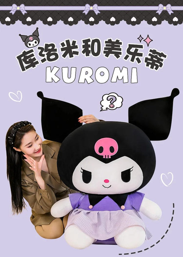 Planet Gates 40cm Sanrio Kuromi Doll Plush Toy Cartoon Melody Doll Pillow Gift Children's Room Decoration Plushie Dolls Gifts for Kids