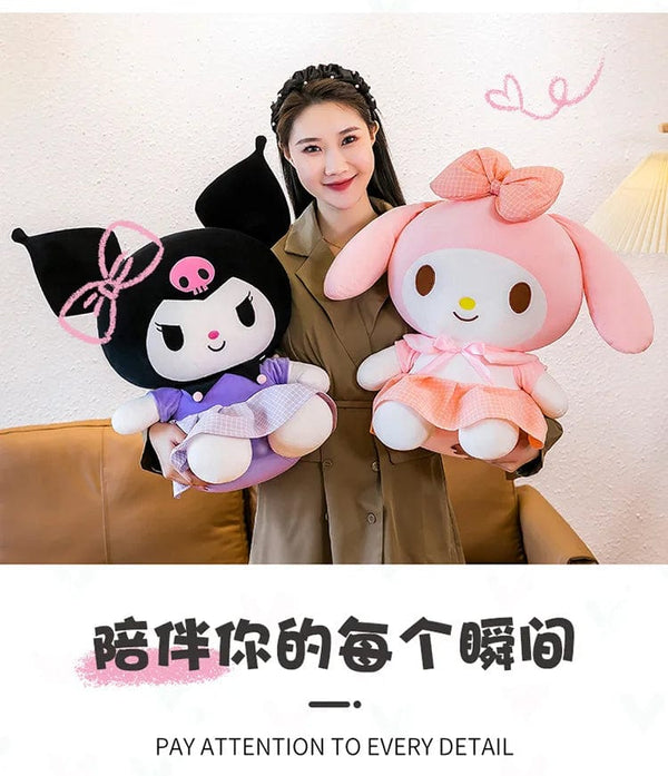 Planet Gates 40cm Sanrio Kuromi Doll Plush Toy Cartoon Melody Doll Pillow Gift Children's Room Decoration Plushie Dolls Gifts for Kids