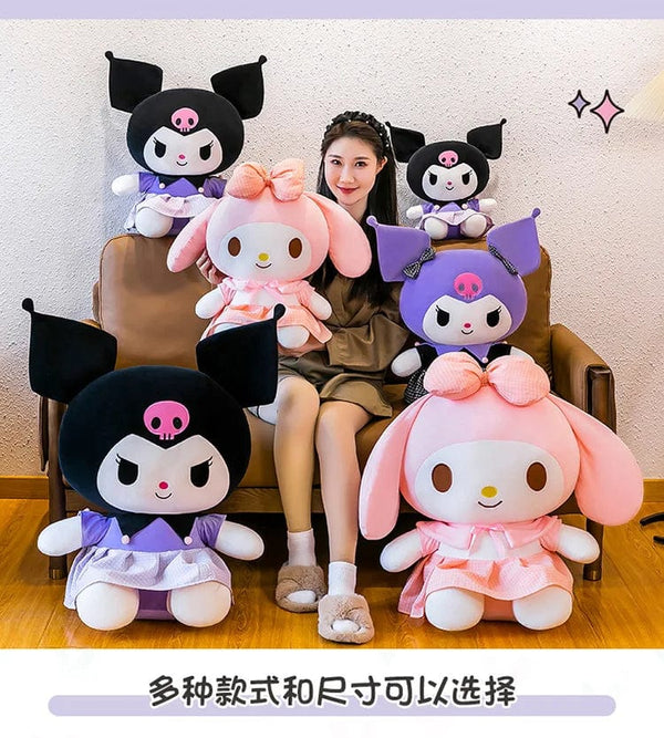 Planet Gates 40cm Sanrio Kuromi Doll Plush Toy Cartoon Melody Doll Pillow Gift Children's Room Decoration Plushie Dolls Gifts for Kids