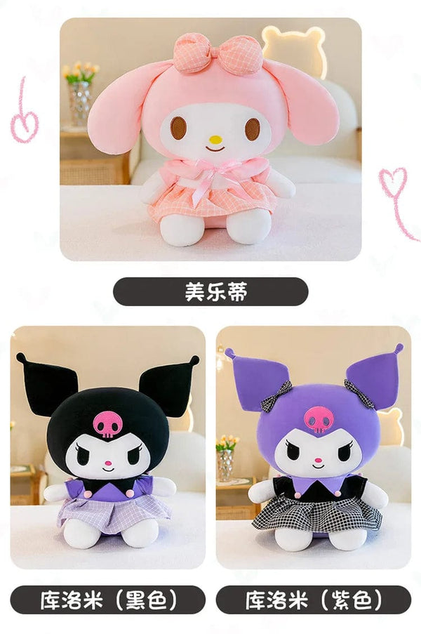 Planet Gates 40cm Sanrio Kuromi Doll Plush Toy Cartoon Melody Doll Pillow Gift Children's Room Decoration Plushie Dolls Gifts for Kids