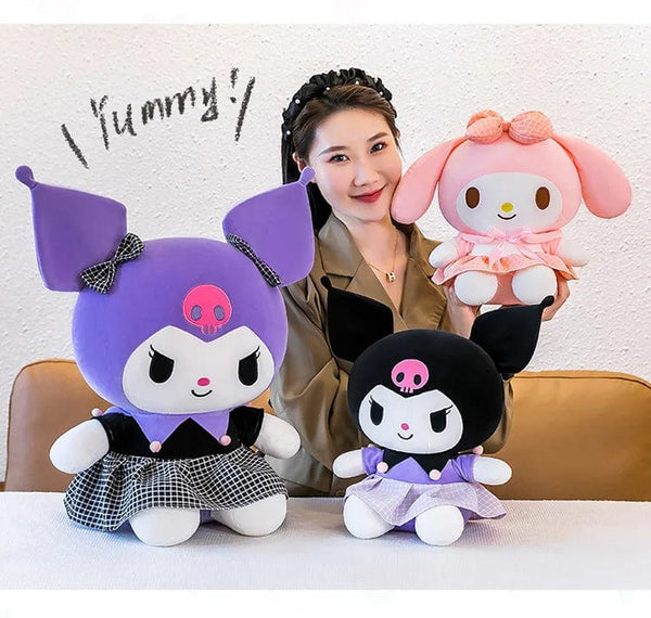 Planet Gates 40cm Sanrio Kuromi Doll Plush Toy Cartoon Melody Doll Pillow Gift Children's Room Decoration Plushie Dolls Gifts for Kids