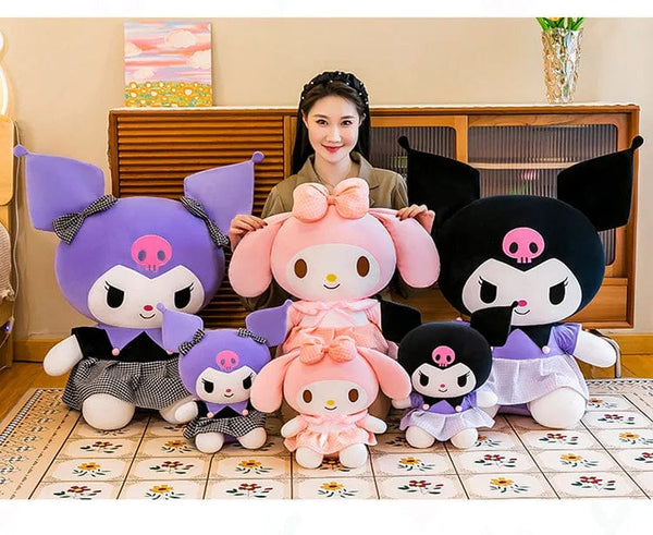 Planet Gates 40cm Sanrio Kuromi Doll Plush Toy Cartoon Melody Doll Pillow Gift Children's Room Decoration Plushie Dolls Gifts for Kids