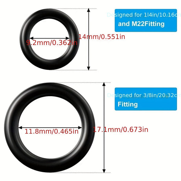 Planet Gates 40PCS 40pcs/set 1/4 M22 O-Rings + 3/8 O-Rings Rubber For Pressure Washer Hose Quick Disconnect Solid Durable