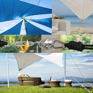 Planet Gates 40pcs 40pcs, Sun Shade Sail Hardware Kit 304 Stainless Steel For Rectangular Square Triangle Sun Shade Sail Installation Patio Lawn And Garden, Heavy Duty Anti-Rust Sail Shade Hardware Kit, 12.7cm