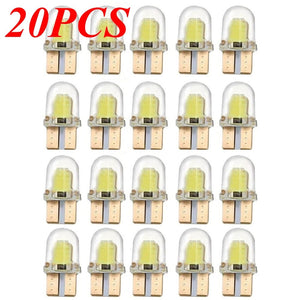 Planet Gates 40Pcs LED W5W T10 194 168 W5W COB 4SMD Led Parking Bulb Auto Wedge Clearance Lamp Canbus Silica Bright White License Light Bulbs