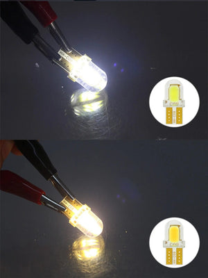 Planet Gates 40Pcs LED W5W T10 194 168 W5W COB 4SMD Led Parking Bulb Auto Wedge Clearance Lamp Canbus Silica Bright White License Light Bulbs