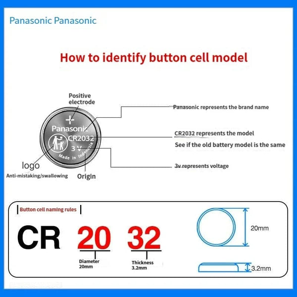 Planet Gates 40PCS Panasonic CR2032 3 Alkaline V Batteries For Calculator Toy Watch