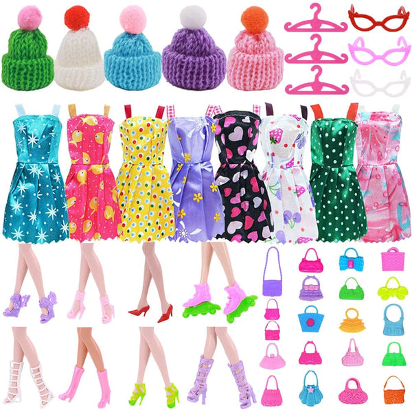 Planet Gates 40pcs Pop Clothes For Barbis Doll Evening Dress&Accessories Fit For 11.5inch Barbis Doll Party Daily Casual Clothing Accessories Toys