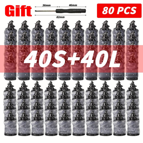 Planet Gates (40S 40L Mix) 80PCS 10-100PCS Universal Vacuum Car Tyre Repair Rubber Nail For Car Motorcycle Scooter Tubeless Tire Repair Kit Glue Free Tire Nails