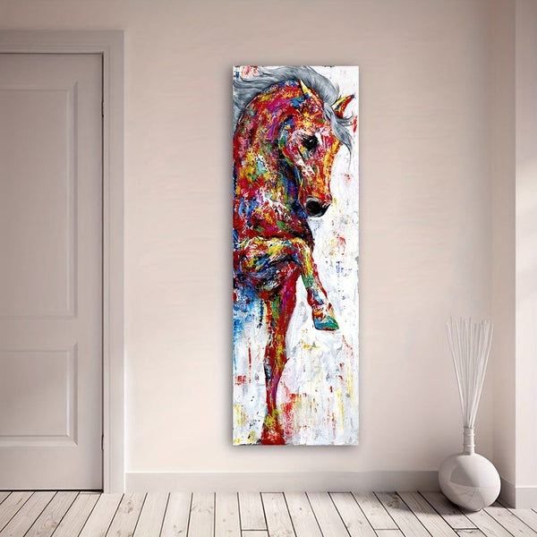 Planet Gates 40x120cm/16x48in 1pc, Horse Picture Wall Art Canvas Painting Poster Prints Animal Painting Home Decor No Frame Home Decor