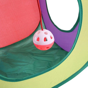 Planet Gates 40x40cm / Rainbow-colored Fun Cat Tunnels Inside Foldable Cube Cat Tent Kitten Toy Tent House Interesting Pet Tunnel Toy Small Dog Playing Training