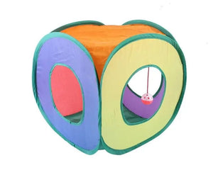 Planet Gates 40x40cm / Rainbow-colored Fun Cat Tunnels Inside Foldable Cube Cat Tent Kitten Toy Tent House Interesting Pet Tunnel Toy Small Dog Playing Training