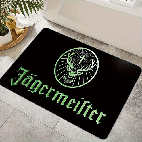 Planet Gates 40x60cm-15.7x23.6inch 1pc Thickened Jagermeister Logo Carpet For Living Room Bedroom, Home Decoration Coffee Table Large Area Rugs, Lounge Floor Mat, Non-Slip Rugs For Bedroom, Home Decor, Room Decor