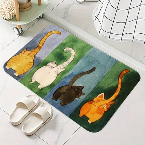 Planet Gates 40x60cm /16''x24'' 1pc, Thickened Cute Cat Door Mat Into The Living Room Carpet Bedroom Mat Door Mat, Bathroom Non-slip Door Mat Floor Mat 0.39inch/1cm Thickness