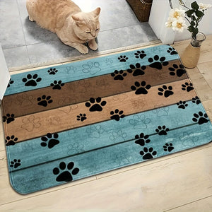 Planet Gates 40×60cm 1pc Footprint Pattern Entrance Door Mat, Absorbent Quick-dry Bathroom Pad, Washable Throw Carpet, Rug For Entryway Bathroom Dining Room Living Room Office Home Spring Decor