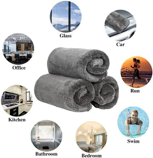 Planet Gates 40x60cm 60x90cm Car Wash Microfiber Towel Plush Cleaning Drying Cloth Car Care Cloth Detailing Polishing