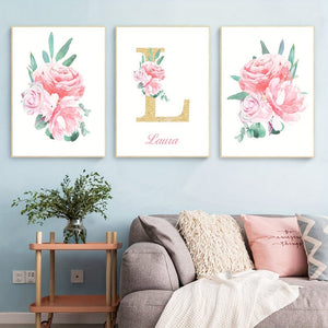 Planet Gates 40x60cmX3pcs/15.7x23.6inX3pcs 3pcs/set Personalized And Customized Name And Letter Poster, Custom Name Print Canvas Painting Wall Art, Birthday Gift, Living Room Bedroom Home Decoration, No Frame Christmas Gift Mother's Day gift