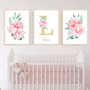 Planet Gates 40x60cmX3pcs/15.7x23.6inX3pcs 3pcs/set Personalized And Customized Name And Letter Poster, Custom Name Print Canvas Painting Wall Art, Birthday Gift, Living Room Bedroom Home Decoration, No Frame Christmas Gift Mother's Day gift