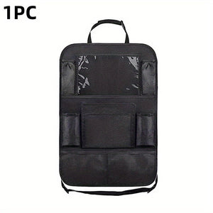 Planet Gates 41*61cm / Black Car Backrest Storage Bag Upgrade Your Car With This Premium Car Seat Back Storage Bag - Anti-Kick Pad Included!