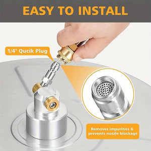 Planet Gates 41.91cm Surface Cleaner + Accessories 1pc, High Pressure Cleaning Machine Surface Cleaner, 41.91cm Stainless Steel Floor Washer, 1/4-inch Quick Connect