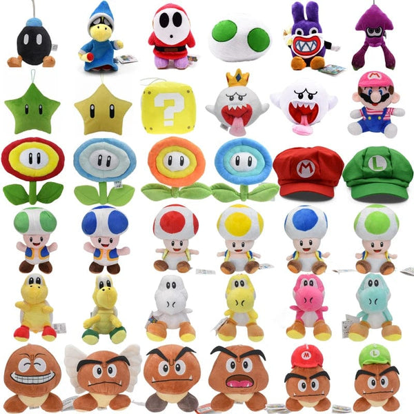 Planet Gates 41 Styles Mario Plush Toys Goomba Toad Yoshi Boo Kamek Shy Guy Nabbit Koopa Troopa Ice Flower Anime Stuffed Cartoon Peluche Doll