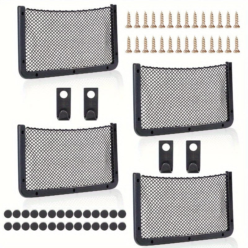 Planet Gates 42.01cm*21.01cm Car Storage Net Bag, Car Mesh Net Bag, Framed Car Mesh Organizer, Universal Car Seat Back Storage Mesh Pocket