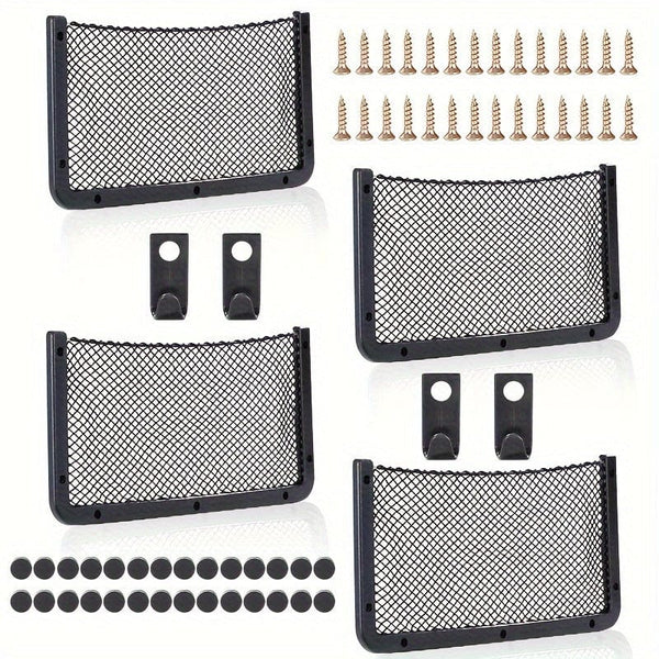 Planet Gates 42.01cm*21.01cm Car Storage Net Bag, Car Mesh Net Bag, Framed Car Mesh Organizer, Universal Car Seat Back Storage Mesh Pocket