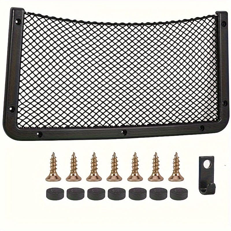 Planet Gates 42.01cm*21.01cm Car Storage Net Bag, Car Mesh Net Bag, Framed Car Mesh Organizer, Universal Car Seat Back Storage Mesh Pocket