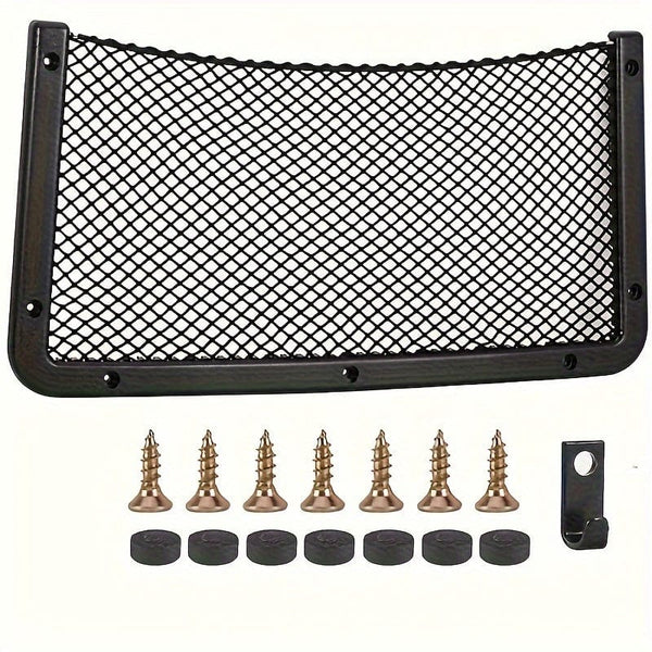 Planet Gates 42.01cm*21.01cm Car Storage Net Bag, Car Mesh Net Bag, Framed Car Mesh Organizer, Universal Car Seat Back Storage Mesh Pocket